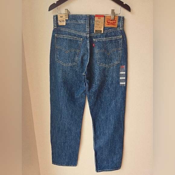 LEVI'S LOW PRO STRAIGHT Blue Mid Rise Distressed Jeans Denim Size 28x31 - Picture 7 of 9